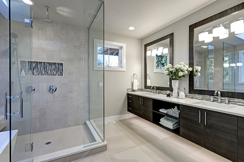 Bathroom storage ideas for your home with a separate shower cubicle which makes your bathroom look modern