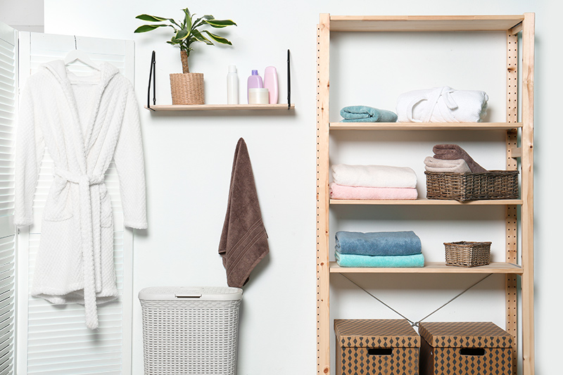 Bathroom storage shelves where you can display your essentials with pride