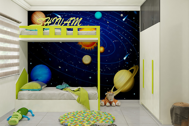 Bedroom wallpaper patterns where you can bring the beauty of galaxy to your kids wallpaper design for bedroom