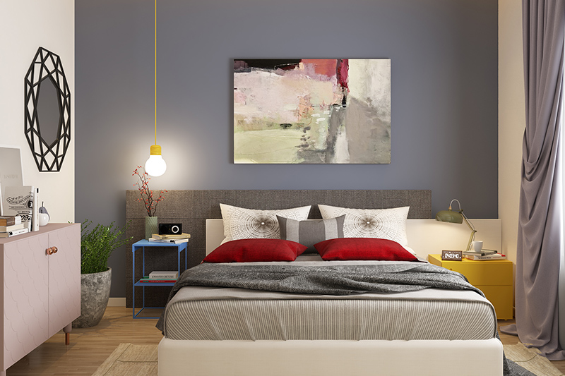 Bedroom wall decor ideas where you can adorn your bedroom wall with a modern painting and learn how to decorate bedroom walls with photos