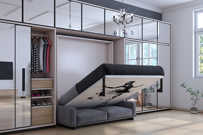 Latest wooden bed designs where the space saving bed designs are like a slide-under bed or a murphy bed or a kingsize bed design