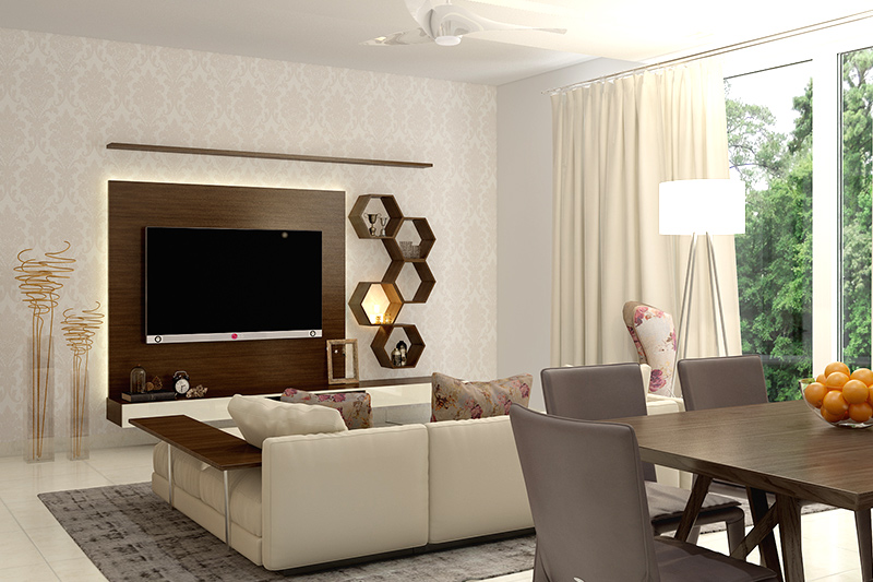 Showcase designs for living room with a hexagon-shaped wall showcase design for living room showcase models