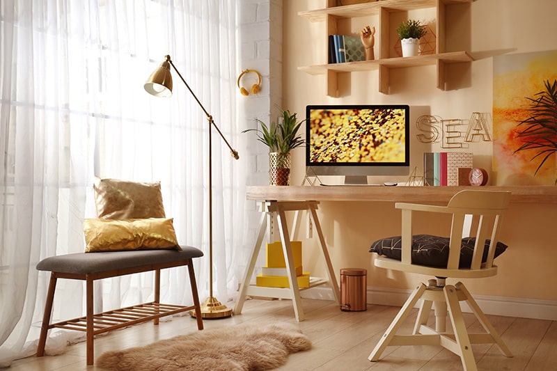 Vastu colors for home office with lighter shades of gold, yellow, green or cream, these are vastu colors for home