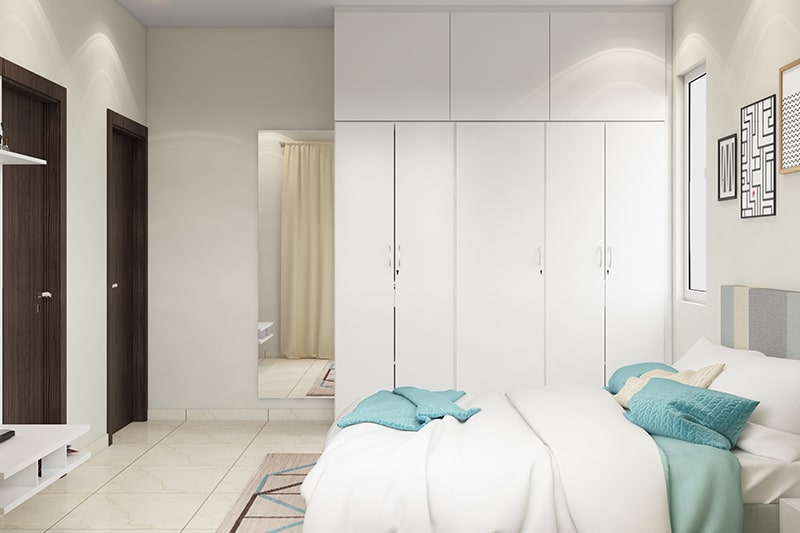 5 door wardrobe designs gives you space to hang your clothes and multiple shelves to your wardrobe door design