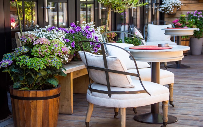 Outdoor balcony soft furniture design by using cushion up the cosiness