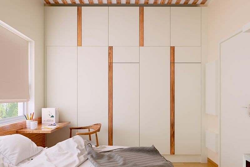 Built in designer wardrobe for a space-saving, modern and functional bedroom interiors