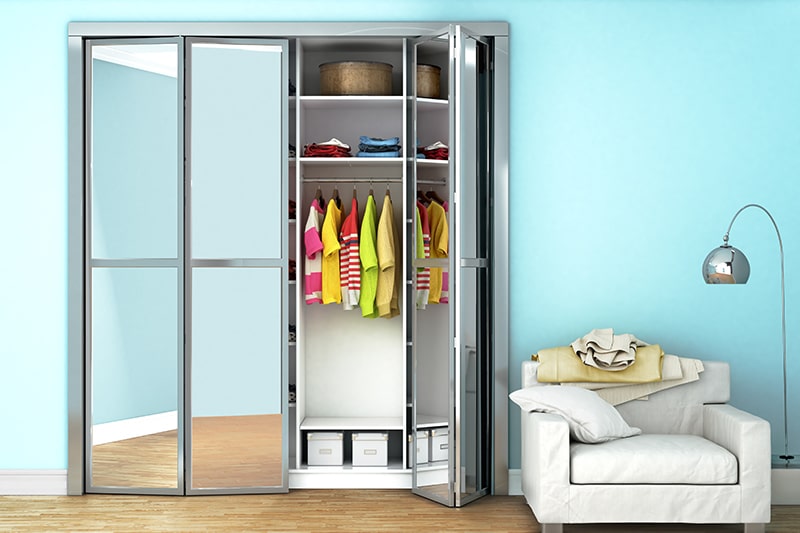 Folding wardrobe door designs especially for space-saving solution for smaller homes