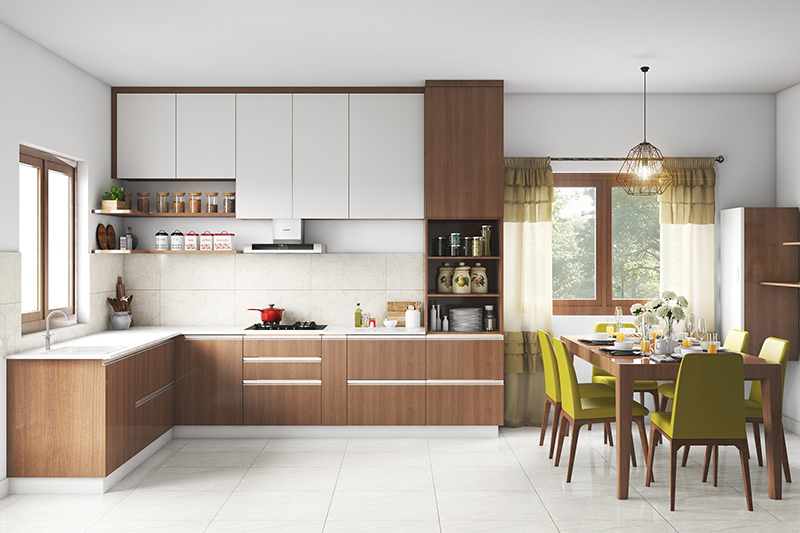 Kitchen and dining room where seamlessly integrated kitchen and dining room design are hallmarks of this room