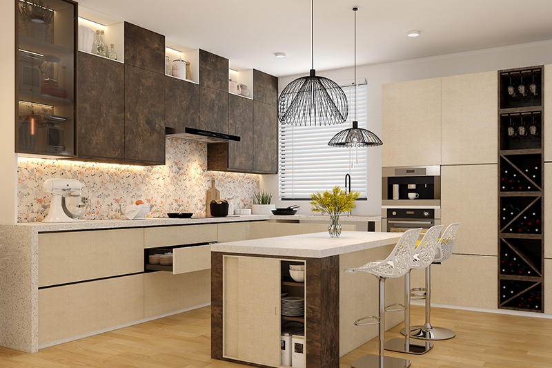 Kitchen furniture price where the structure contributes to the overall cost of your modular kitchen