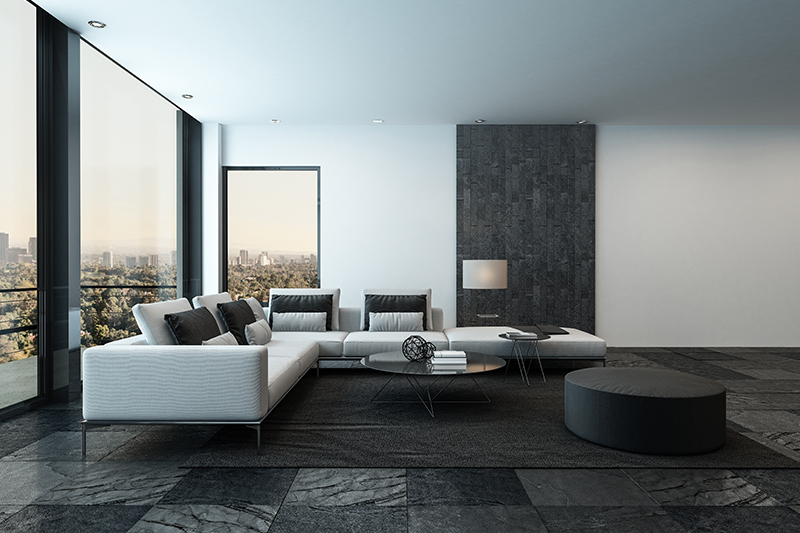 Living room tiles design where tiles as flooring give an uninterrupted look to living rooms