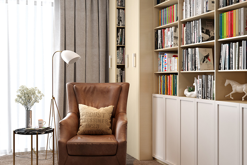 Modern living room decor where heavy wooden sofas balanced with a simple textured coffee table for modern living room design