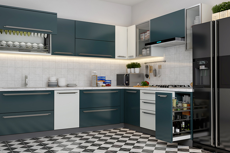 Modular kitchen designs with price where plenty of materials and finishes available in the market for kitchen prices