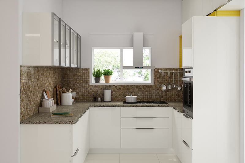 Small modern kitchen design where white concept keeps the lines clean and sleek to the modern kitchen models