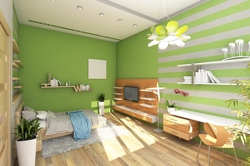 Verdant shade green paint colors for bedrooms, it gives a refreshing look and feel to your bedroom