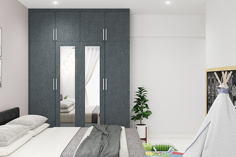 Wardrobe door design with two mirror panels speaks of elegance and class look in your bedroom wardrobe door designs