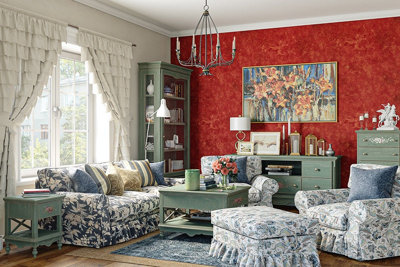 90s decor trends with dresses to slings, couches to tables and frills for living room designs