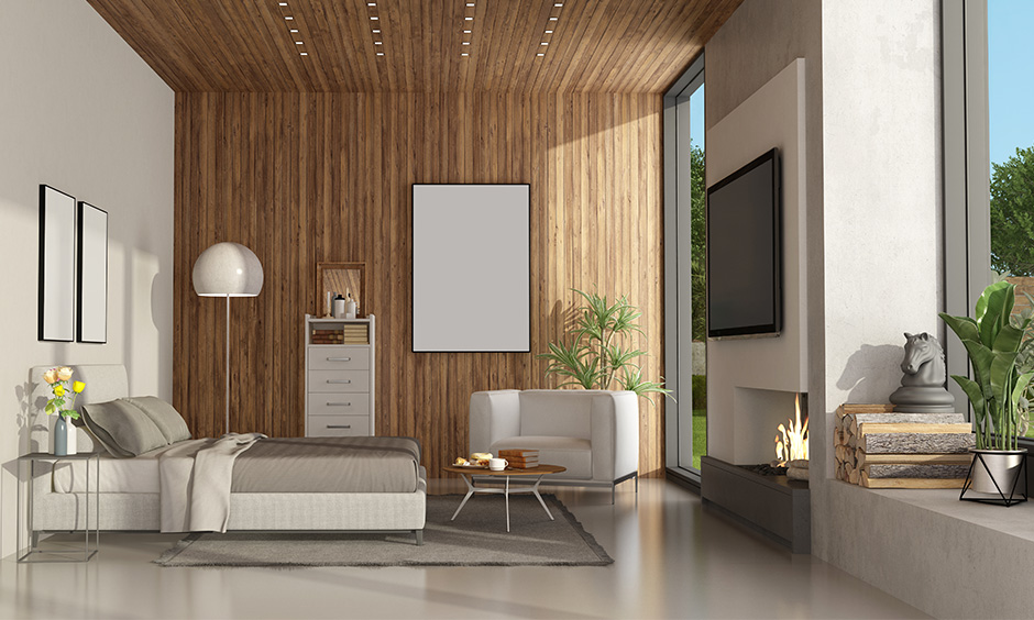 Ashwood is a robust, dense and durable wooden wall designs bedroom.