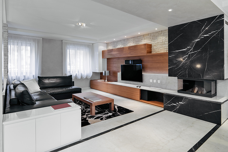 Marble tiles for living room in classic white for flooring with black lines