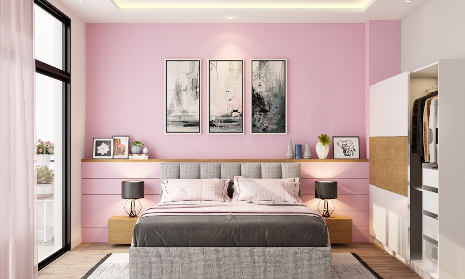 Pale pink paint colours for bedrooms which goes perfectly well with a plethora of styles