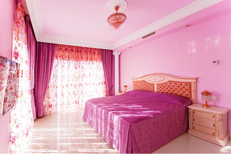 Pink bedroom window curtains create a pretty and joyous statement to every bedroom