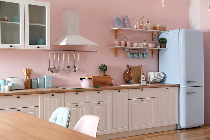 Pastel kitchen paint is another great way of incorporating pretty colours and good vibe.