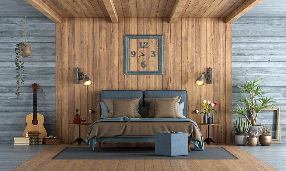 Bedroom Pvc wall panels reclaimed wood panelling offers a rustic charm with a rough yet flawless appeal.