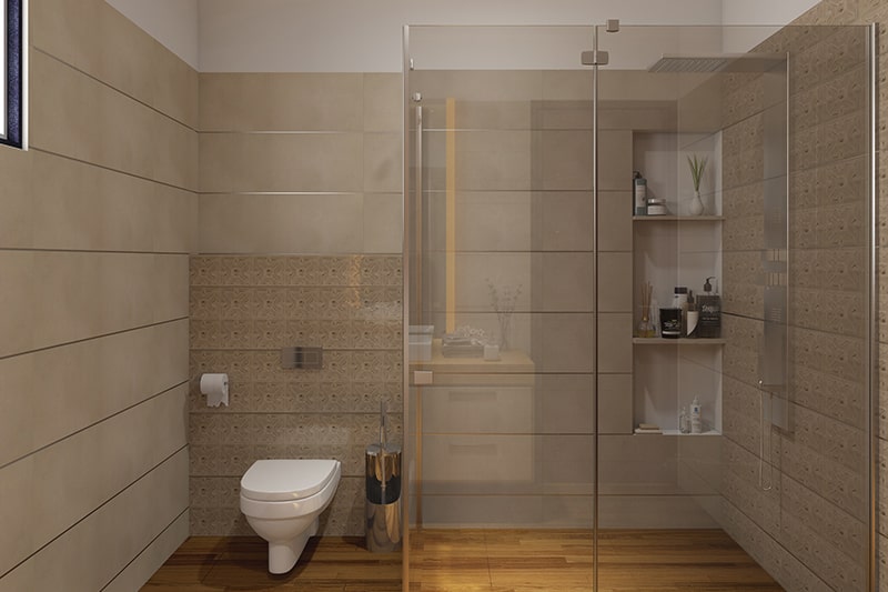 Renovate an indian bathrooms by installing glass partitions to make stylish look