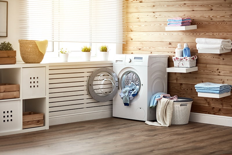 Rustic laundry room ideas with weathered wooden interiors