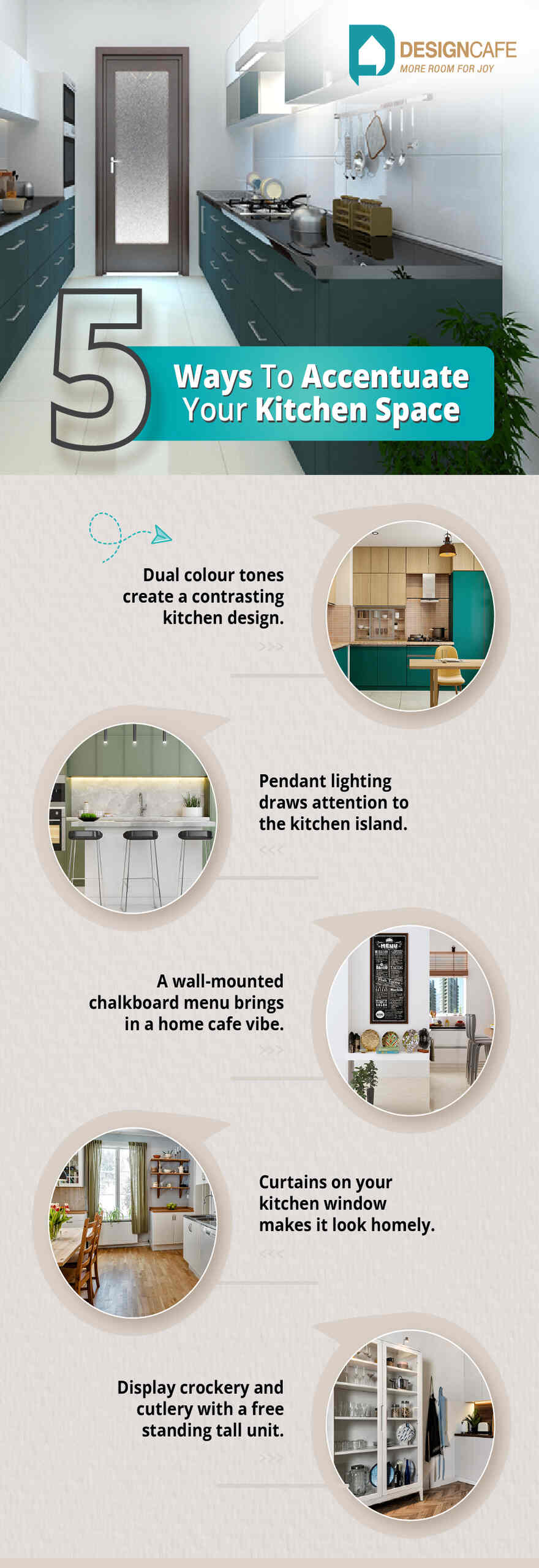 5 ways to accentuate your kitchen space infographic