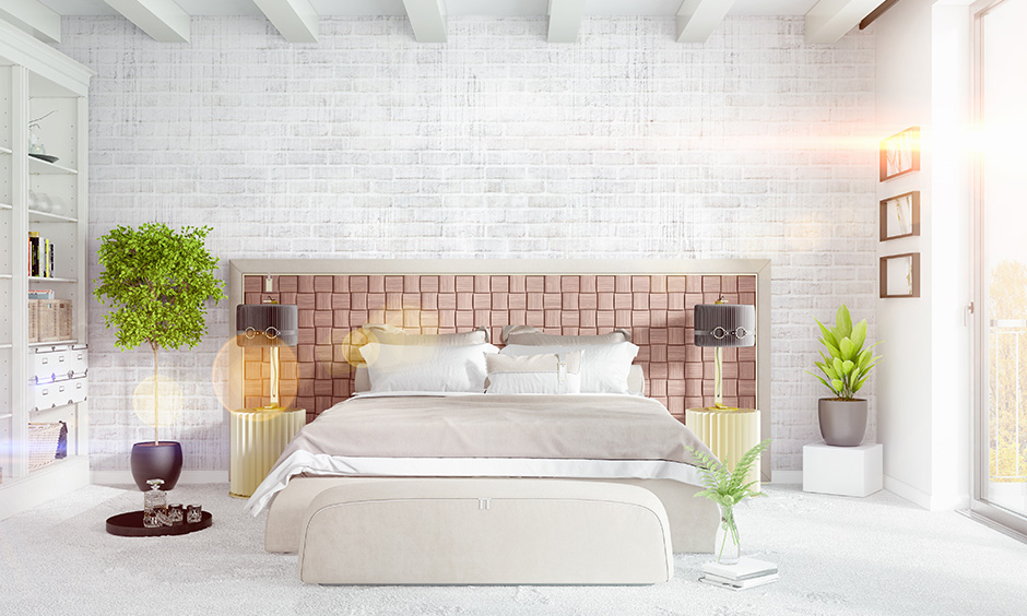 Bedroom accent wall ideas with brick walls fit right in any style of decor