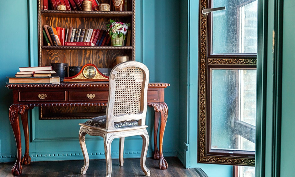 Bookshelf decor with a small window shaped open bookshelf for traditional homes