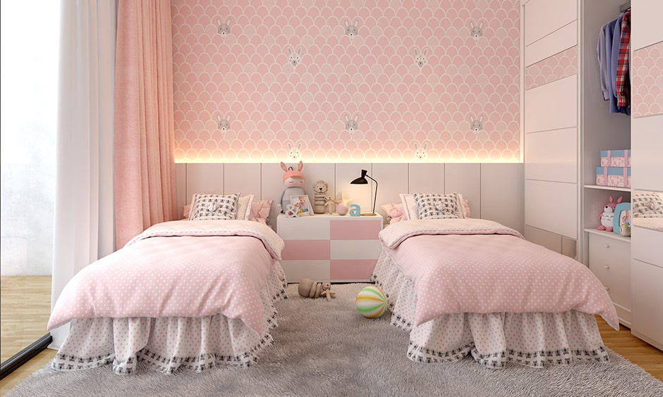 Children's room decoration with pull-out desks, wardrobes and drawers make their space enjoyable on children's day