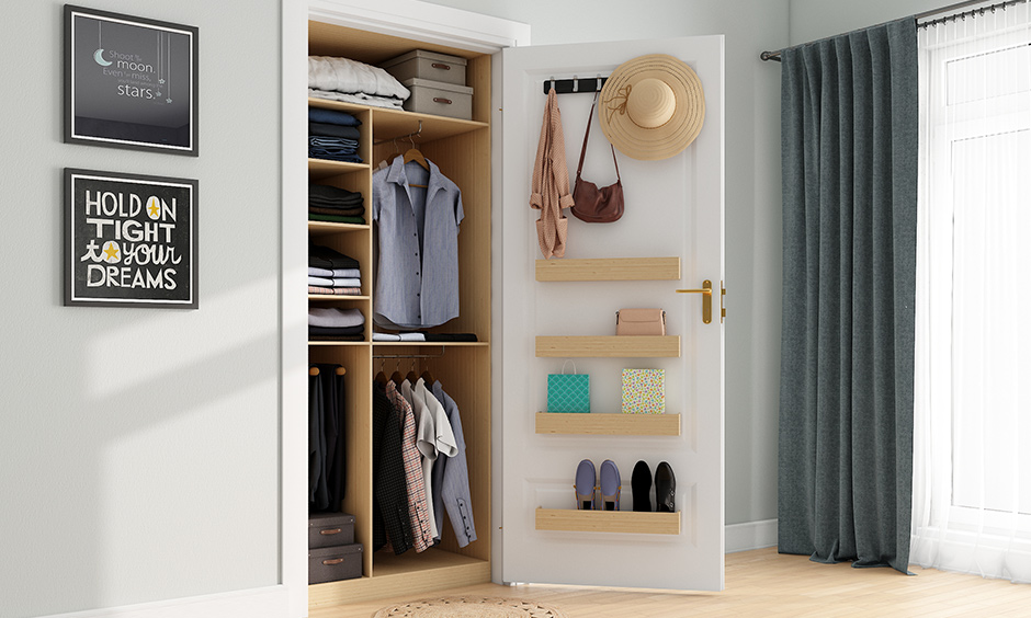 Closet organisation ideas with hooks and hangers to narrow shelves or even open boxes