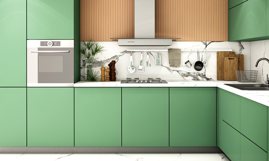 All green kitchen cabinets colour will give you some inspiration for healthy living!