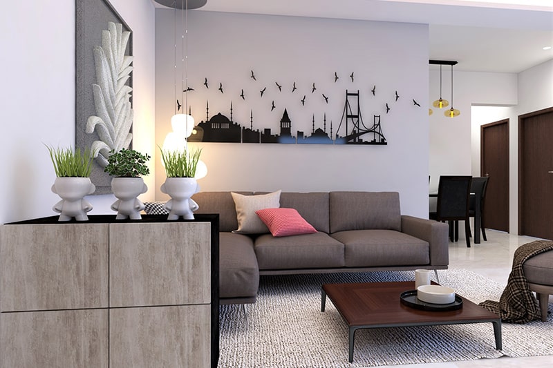 Decorate your living room wall with 3d cityscape-inspired art fixture for art lover