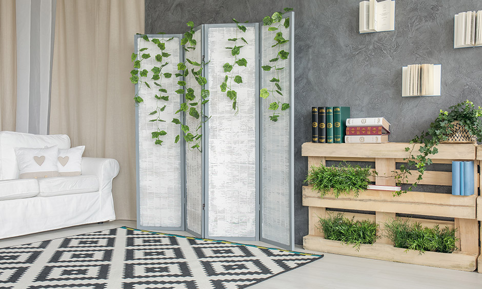 White decorative room divider partition for your bathroom.