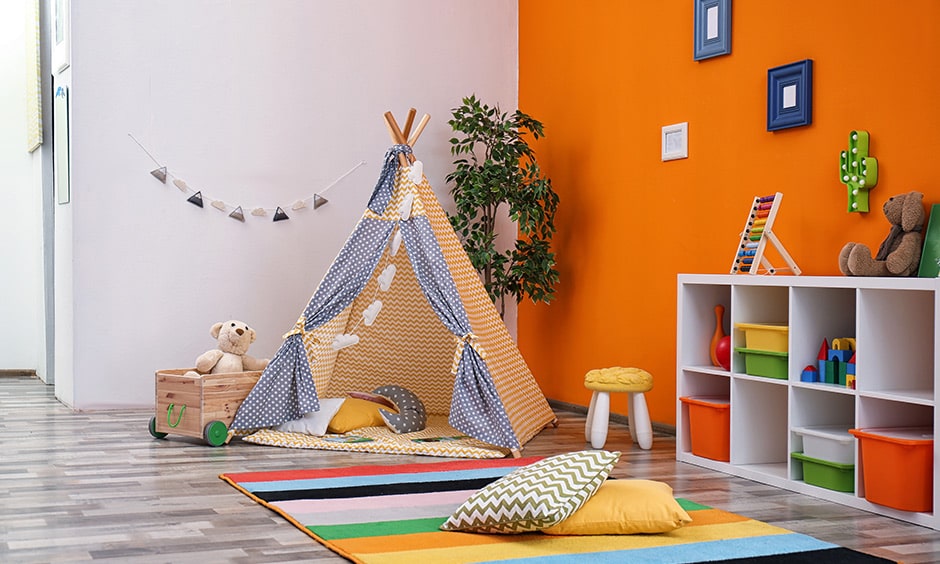 Corner of your home turn it into a playroom, its a best playroom design ideas