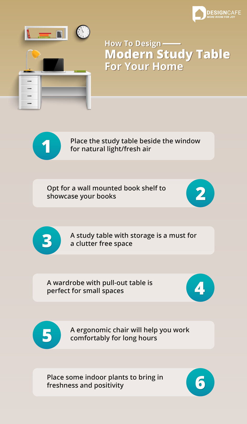 modern study table infographic