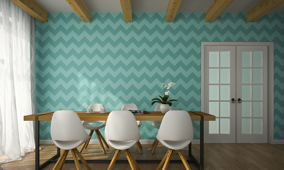 Wallpaper designs for dining room with the right color add drama and freshness to a room