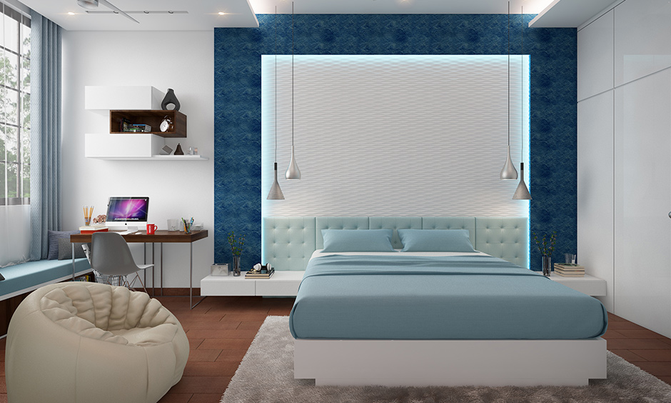 Bedroom wall colors according to Vastu While blue symbolises water and brings to mind the calm seas and vastness of the sky