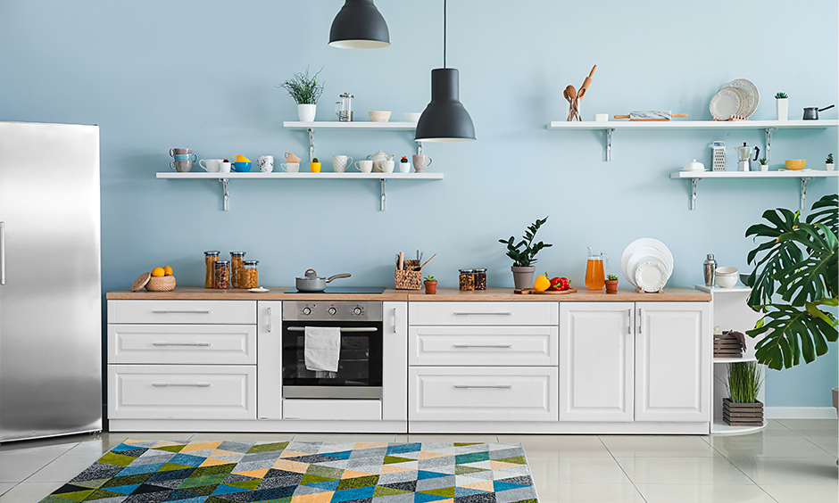 Clever storage ideas for small kitchens with open shelving with no worry of the exposed items gathering dust for kitchen storage