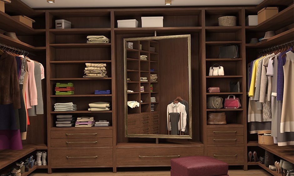 Dressing room closet design to save space, it is a closet design idea