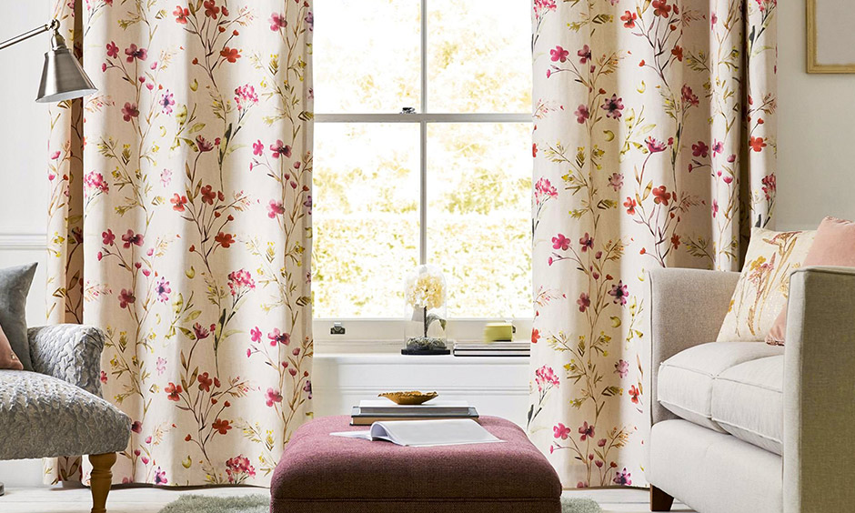 Floral pattern latest curtains for living room looks premium and rustic