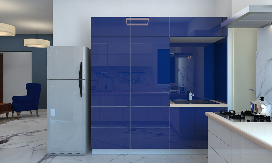 Midnight blue kitchen cabinets are known to lend a smooth and calming touch to any space.