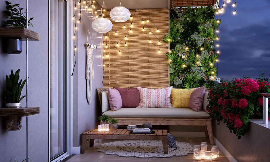 Small balcony decor add string lights, fairy lights or outdoor lanterns to appear a lot bigger and jazz up your space