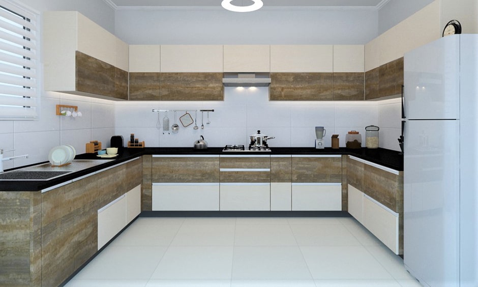 Traditional indian kitchen design with coffee and cream is a classic and creative combination