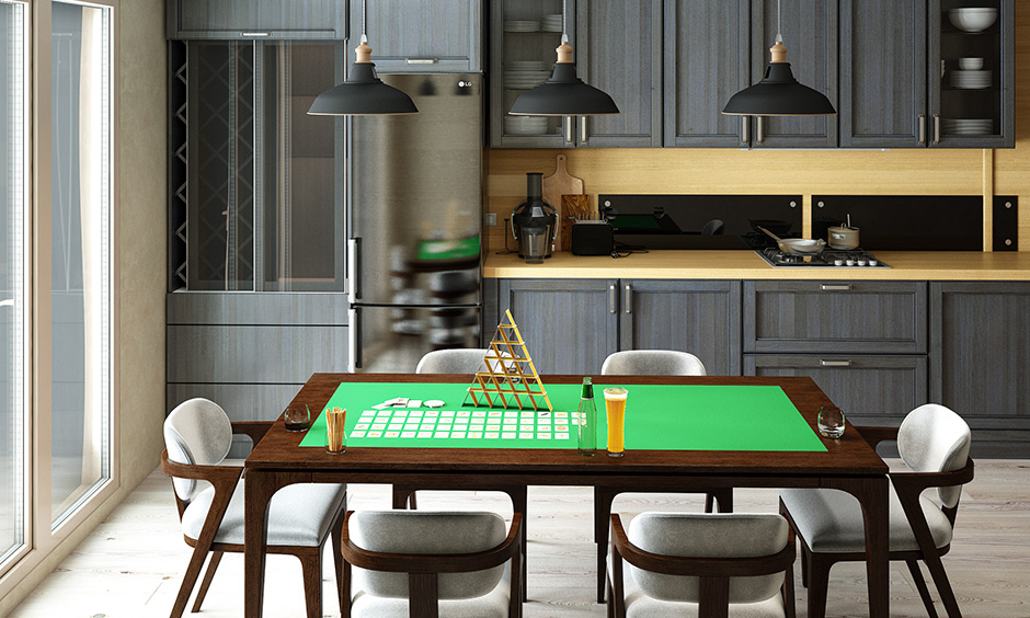 Bring the feel of the casino by adding a poker table in the kitchen are game room decor ideas