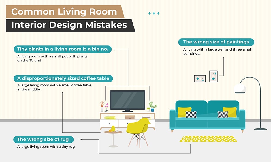 Living room interior design mistakes