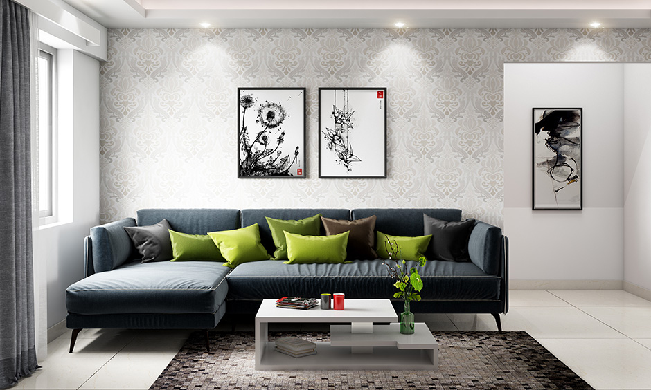 Interior decoration guide of the living room with modern floor rung in shades of black