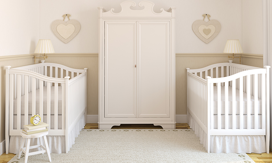 Twin baby girl bedroom ideas made with fine wood with clean sheets make this space for twin bedroom